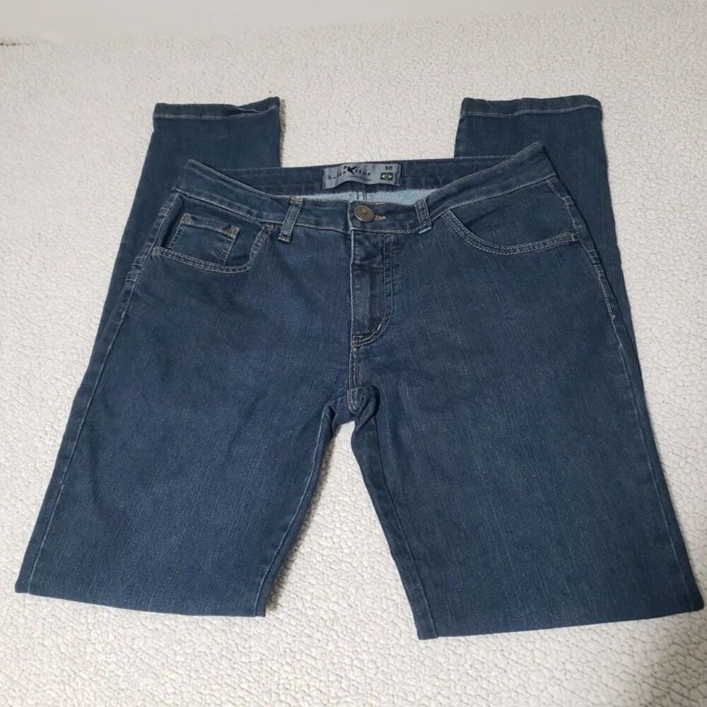 Beija Flor Nicole | Dark Blue Skinny Straight Denim Jeans | Womens 10